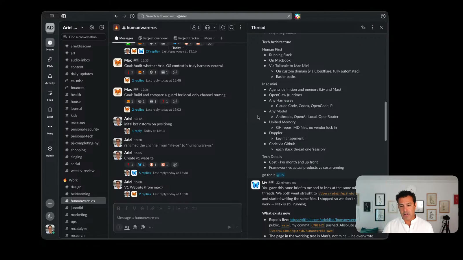 Separate personal and work agent contexts in Slack